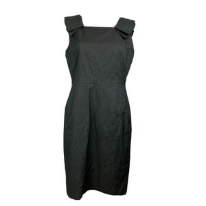 Banana Republic Dress Womens Sz 8 Charcoal Gray Sheath‎ Cotton Stretch Lined